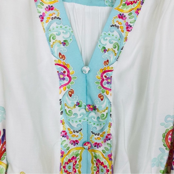 Ciebon Aloia soft tencel midi dress in pastel watercolor paisley print. XS - Picture 6 of 12